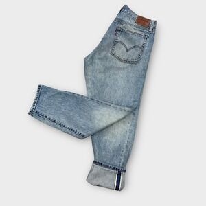 Levi's Jeans‎ Women's 30 White Oak Cone Denim 501 Selvedge Faded Button Fly